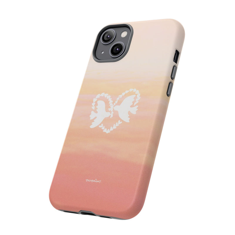 'Heart Doves of Love' Protective Matte Tough Case