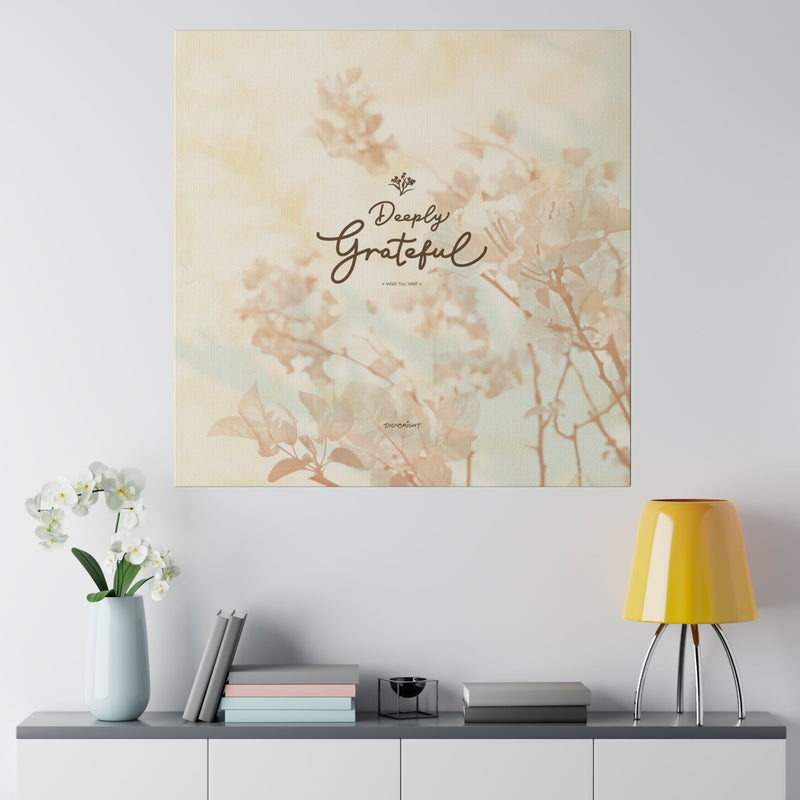 'Deeply Grateful' and Blessing Canvas Wall Art