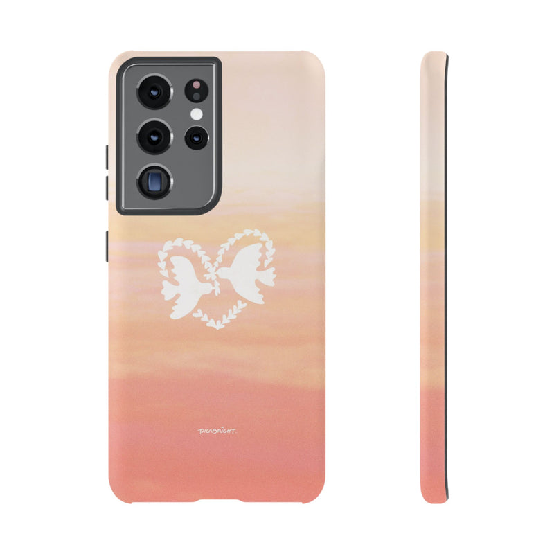 'Heart Doves of Love' Protective Matte Tough Case