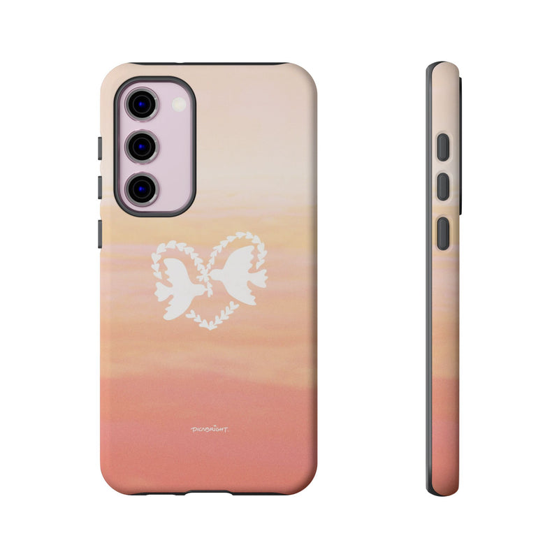 'Heart Doves of Love' Protective Matte Tough Case