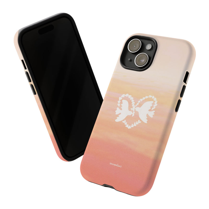 'Heart Doves of Love' Protective Matte Tough Case