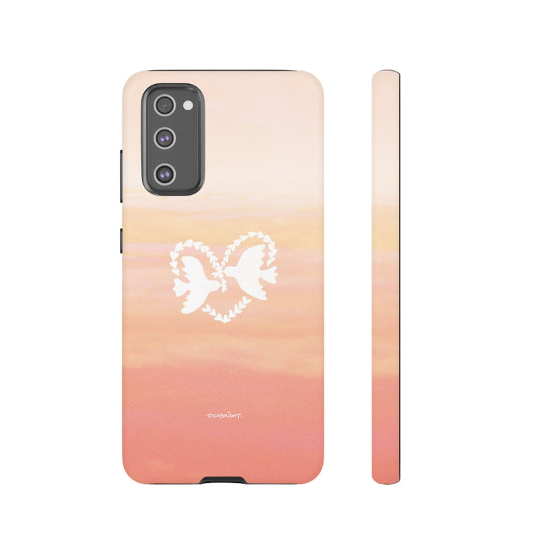 'Heart Doves of Love' Protective Matte Tough Case