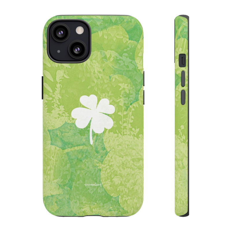 'Lucky Four-leaf Clover' Green Matte Phone Case