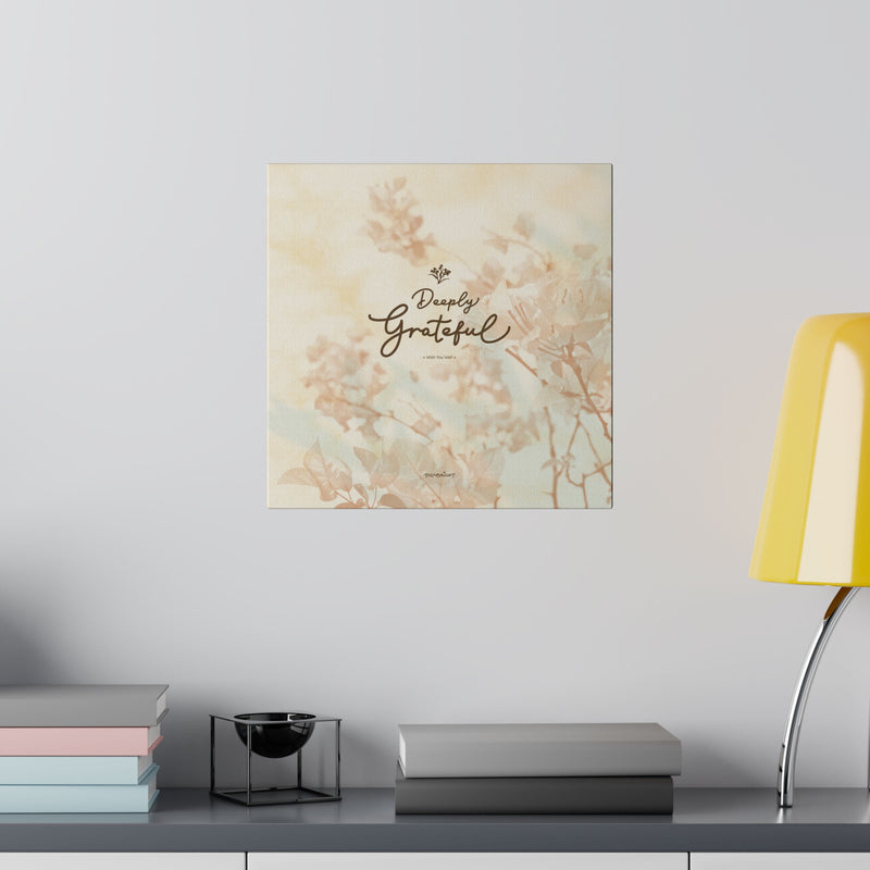 'Deeply Grateful' and Blessing Canvas Wall Art