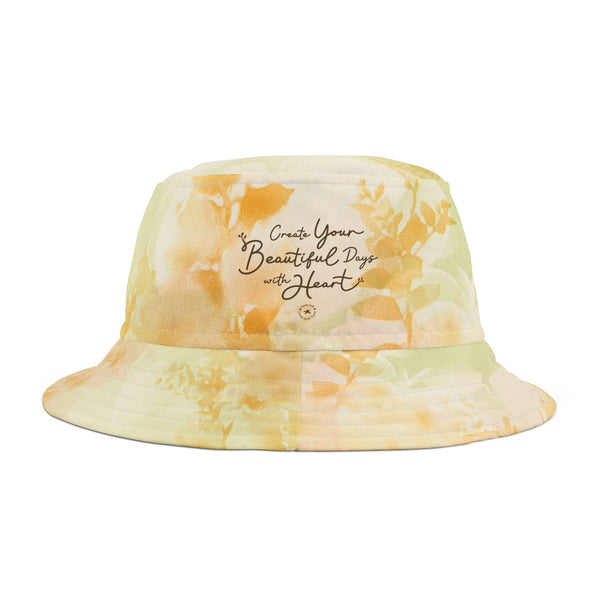 Add a touch of joy to your wardrobe with the 'Your Beautiful Days' bucket hat, showcasing a playful orange floral design. A perfect gift for someone seeking happiness and inspiration, while protecting from the sun. PicaBright