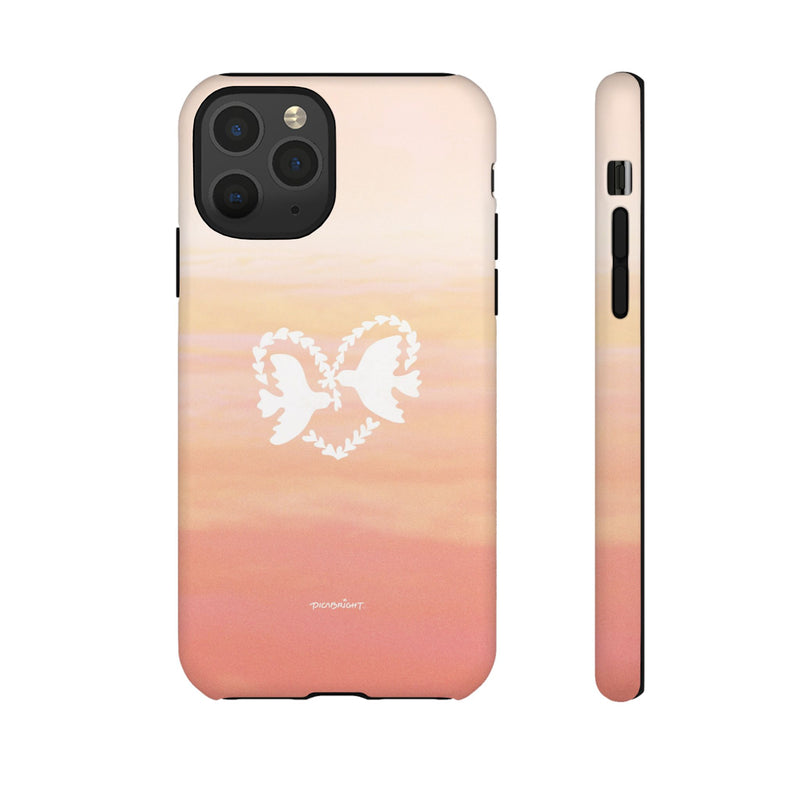 'Heart Doves of Love' Protective Matte Tough Case