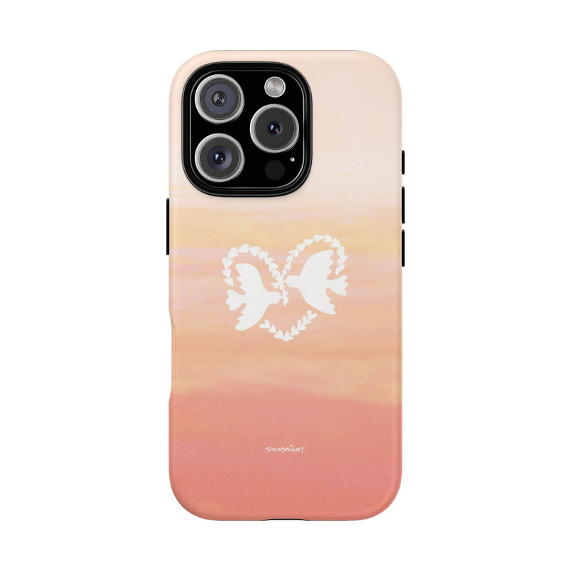 'Heart Doves of Love' Protective Matte Tough Case