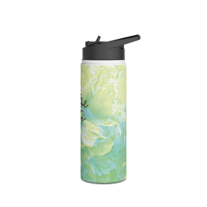 'Powerful Energy' Stainless Water Bottle with Straw Lid