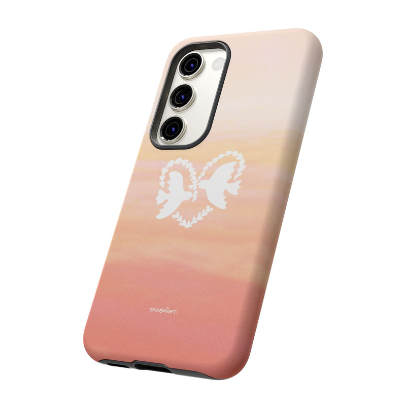 'Heart Doves of Love' Protective Matte Tough Case