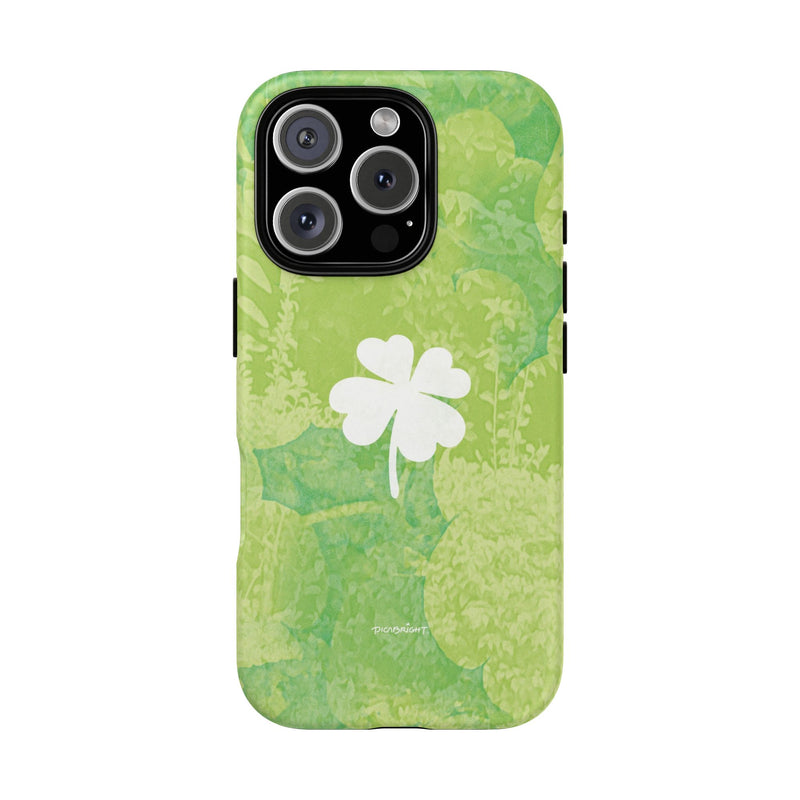 'Lucky Four-leaf Clover' Green Matte Phone Case