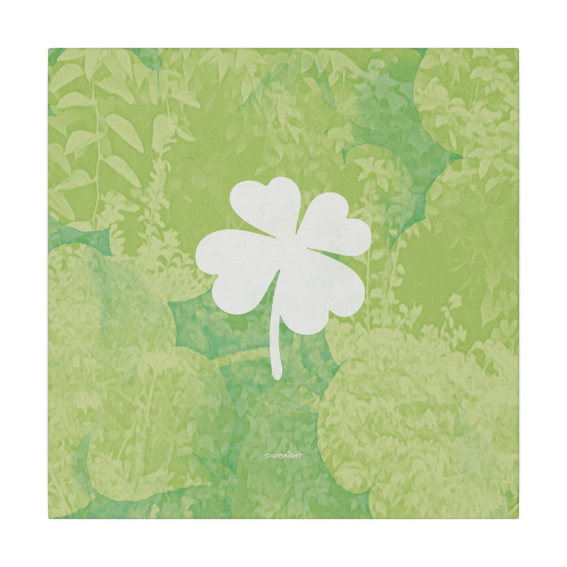 Canvas art showcasing a lucky four-leaf clover and lush grass, perfect for adding hope and a touch of nature to your space. A meaningful decorative gift. PicaBright