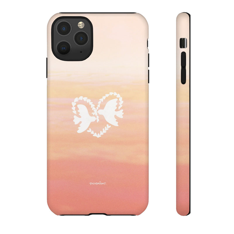 'Heart Doves of Love' Protective Matte Tough Case