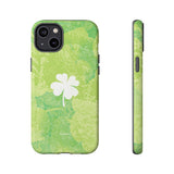 'Lucky Four-leaf Clover' Green Matte Phone Case