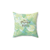 'Powerful Energy' Floral Motivational Quotes Pillow