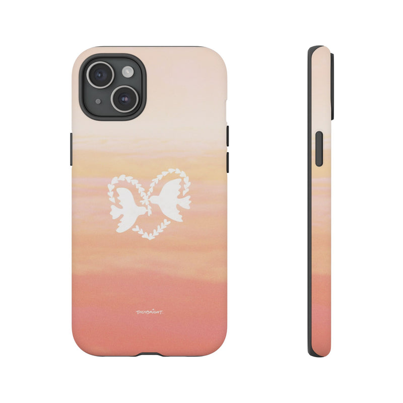 'Heart Doves of Love' Protective Matte Tough Case