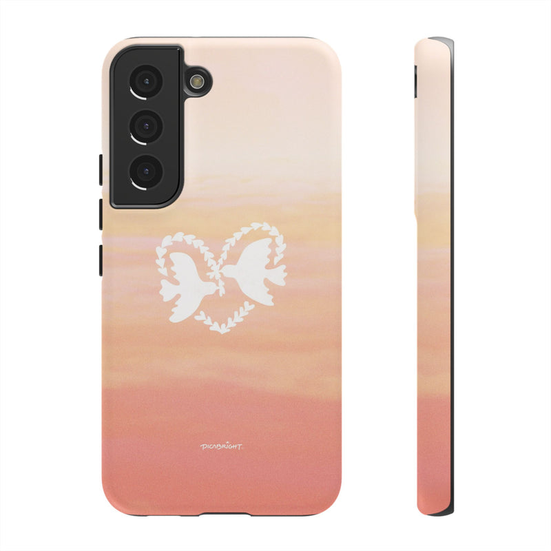 'Heart Doves of Love' Protective Matte Tough Case