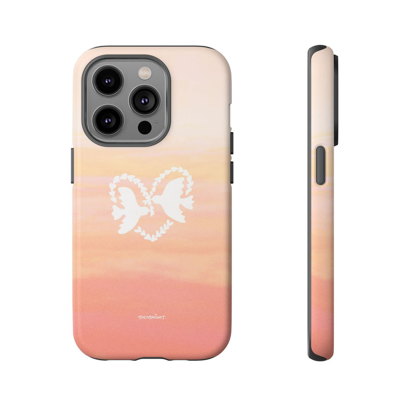 'Heart Doves of Love' Protective Matte Tough Case