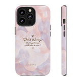 'Don't Worry, Tough Times Fade' Orchid Floral Caring Phone Case