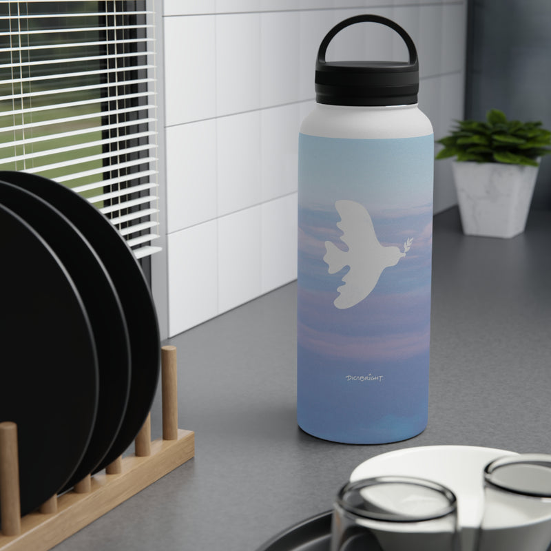 'Peaceful Dove' Stainless Water Bottle, Handle Lid