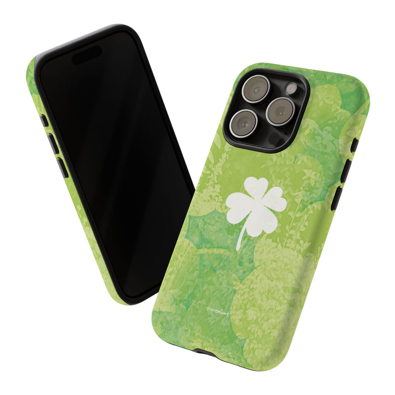 'Lucky Four-leaf Clover' Green Matte Phone Case