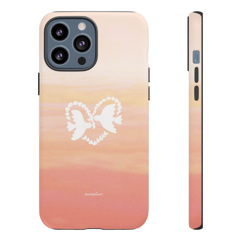 'Heart Doves of Love' Protective Matte Tough Case