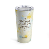 Offer love and emotional support with the 'With You Through It All' tumbler, featuring a calming white, yellow and blue floral design. Ideal for caregivers to gift loved ones facing mental health struggles, providing both warmth and a gentle reminder that they are not alone. PicaBright