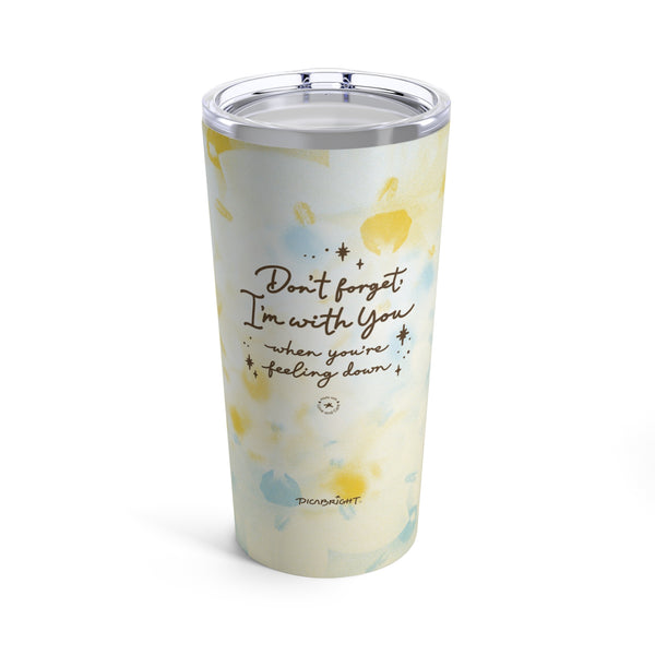 Offer love and emotional support with the 'With You Through It All' tumbler, featuring a calming white, yellow and blue floral design. Ideal for caregivers to gift loved ones facing mental health struggles, providing both warmth and a gentle reminder that they are not alone. PicaBright