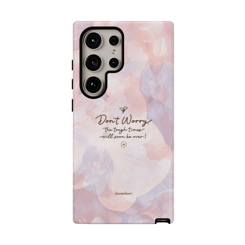 Protect your phone with the 'Don't Worry, Tough Times Fade' orchid floral iPhone & Samsung phone case, showcasing a delicate purple and pink floral design. Ideal for those seeking emotional healing and positivity, this case provides both style and a gentle reminder that challenges will eventually fade. A thoughtful gift for anyone in need of encouragement. PicaBright