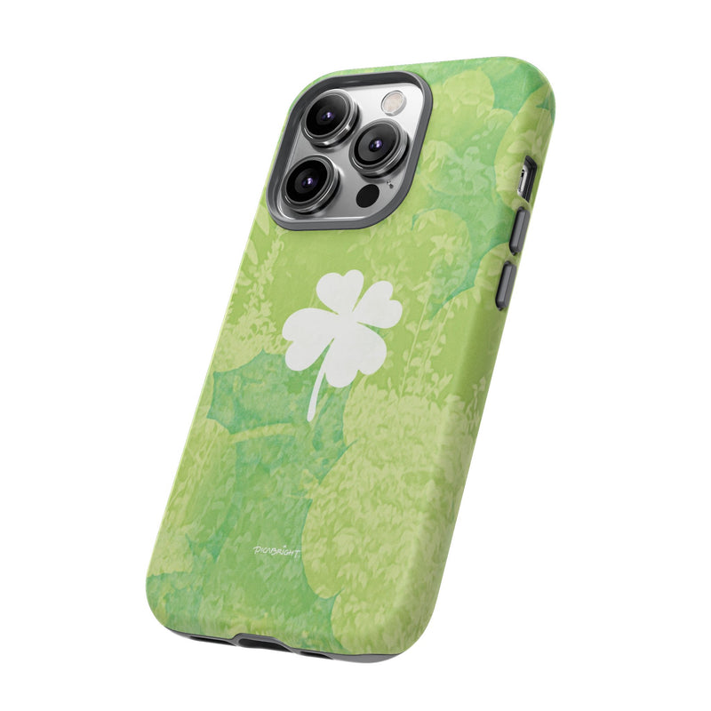 'Lucky Four-leaf Clover' Green Matte Phone Case