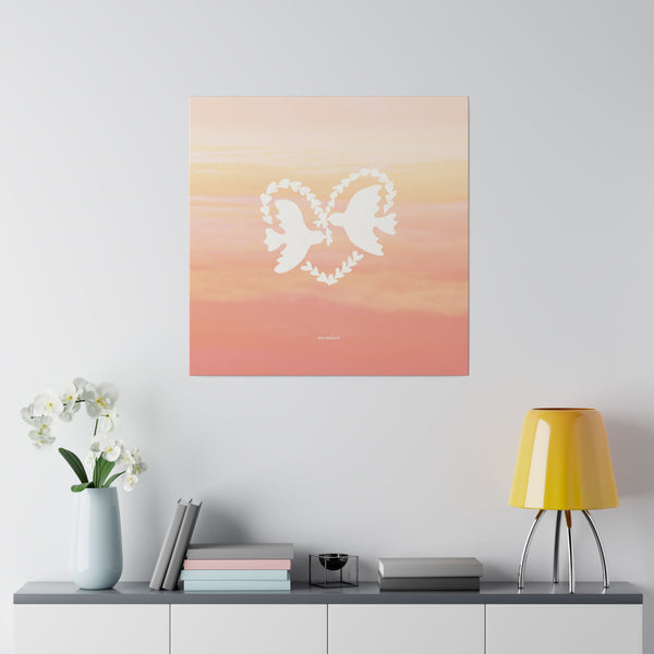 'Heart Doves of Love' Canvas Print Art