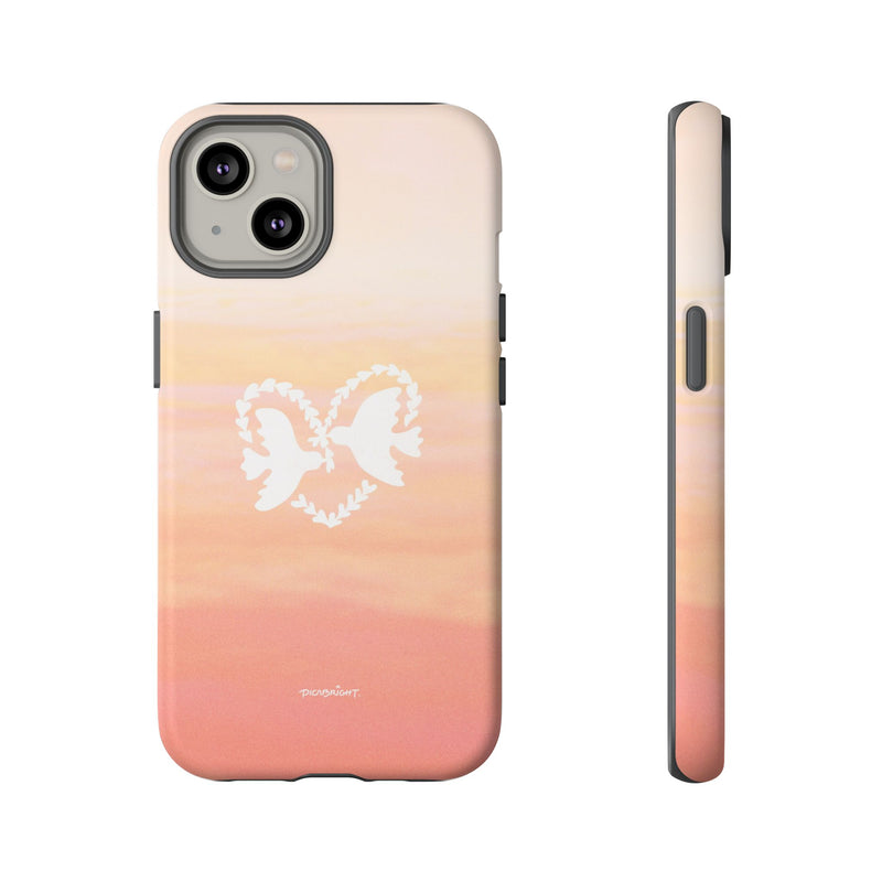 'Heart Doves of Love' Protective Matte Tough Case